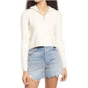 Cali Be 1/4 Zip Butter Lightweight Pullover Sweater